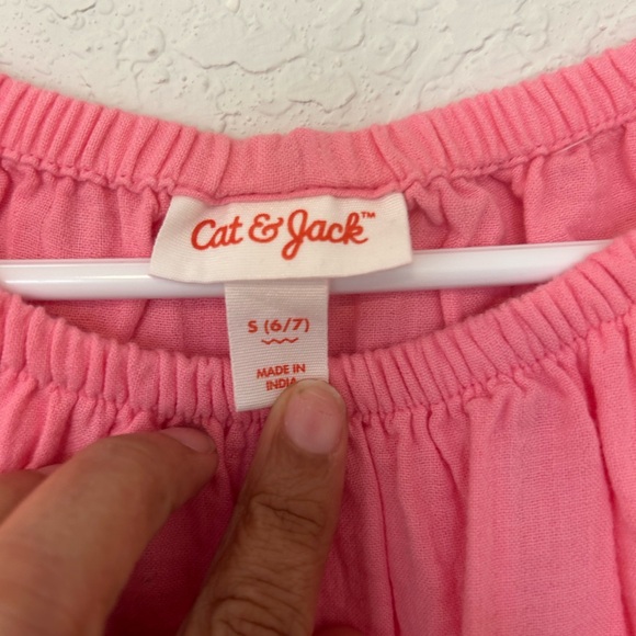 Girls Spring Ready Cat & Jack Pink Flutter-Sleeve Wide-Leg Jumpsuit - Picture 5 of 8